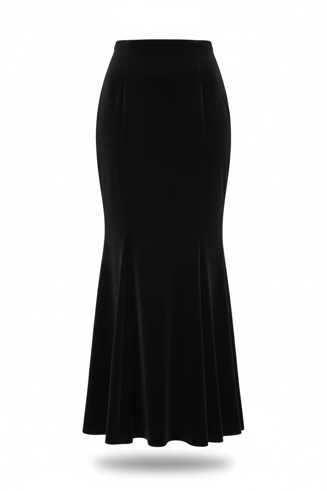 Jupe Longue Velours Sirène Élégante