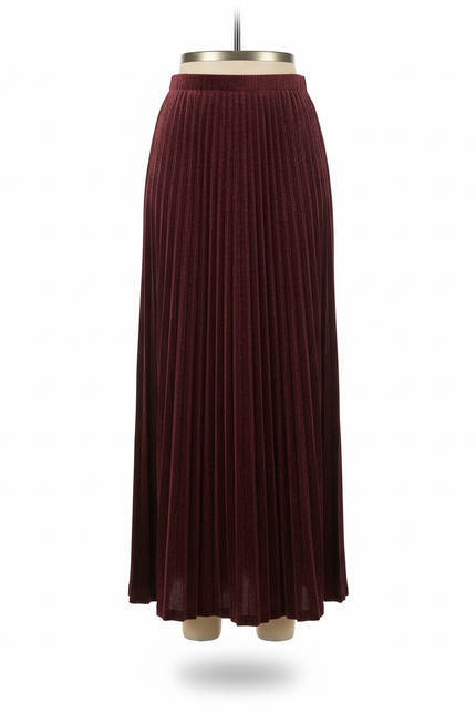 Jupe Longue Velours Plissée Élégante