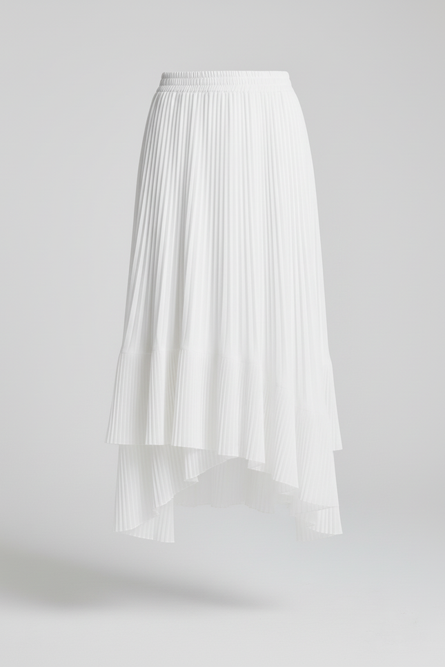 Jupe Longue Taille Haute Plissée