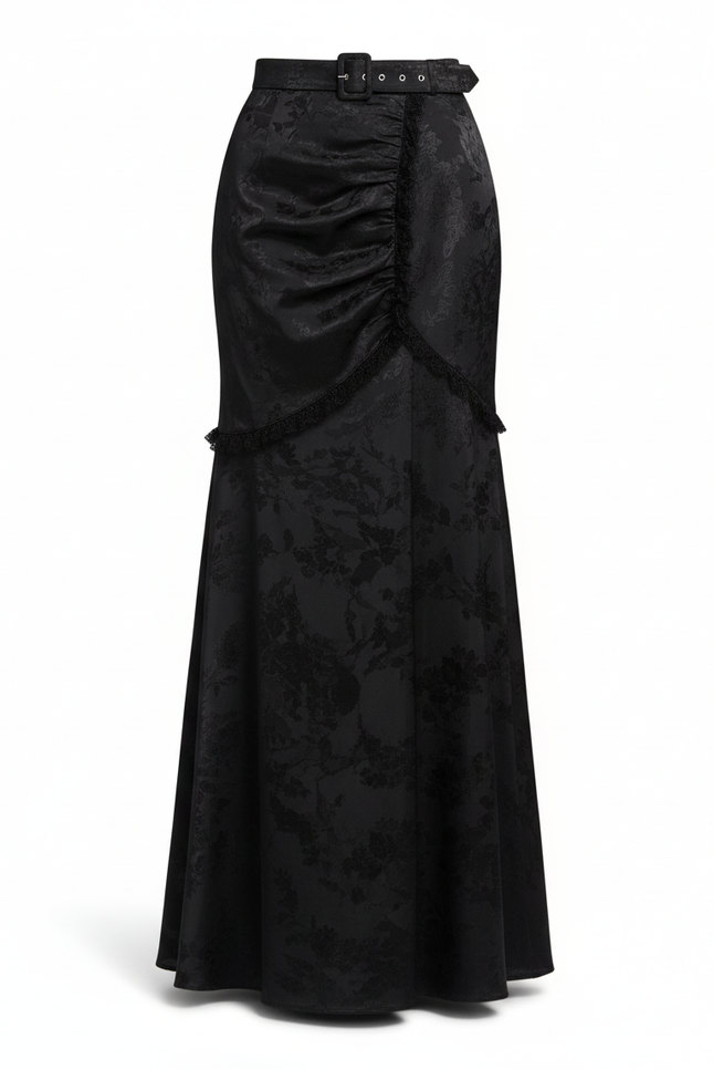 Jupe Longue Velours Jacquard Élégante