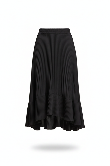 Jupe Longue Plissee Noire Femme
