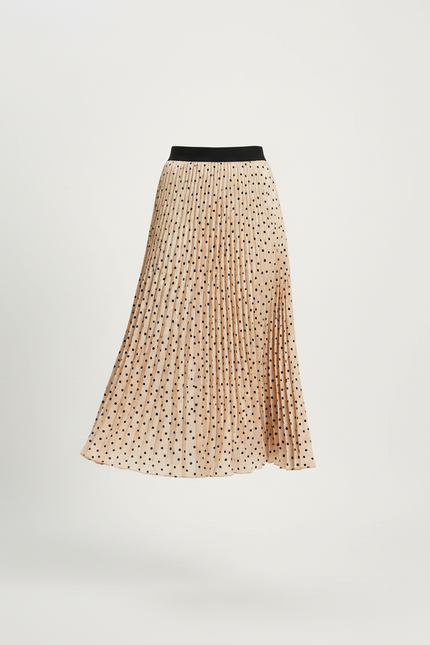 Jupe Longue Plissée À Pois Élégante Tendance Femme