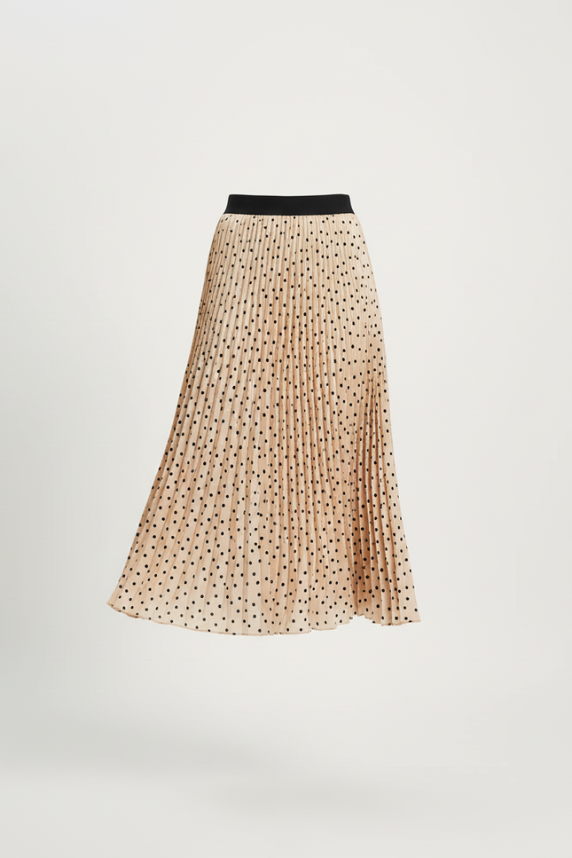 Jupe Longue Plissée À Pois Élégante Tendance Femme