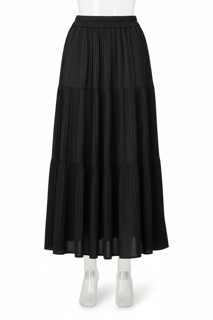 Jupe Longue Plissée À Volants Fluide