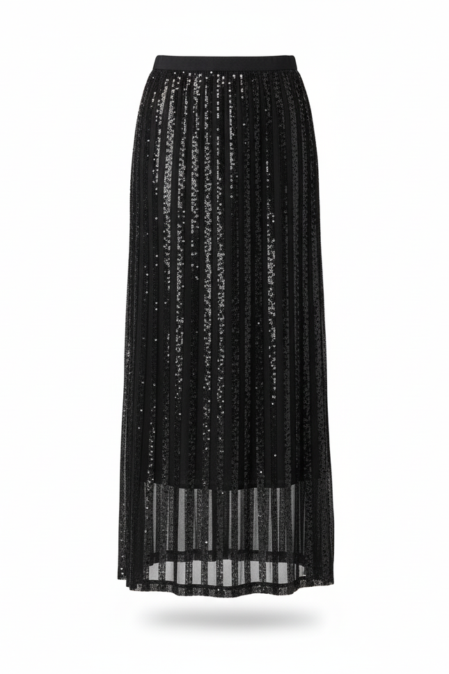 Jupe Longue Noire Pailletée Chic