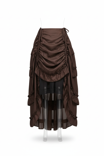 Jupe Longue Marron Asymétrique Élégante