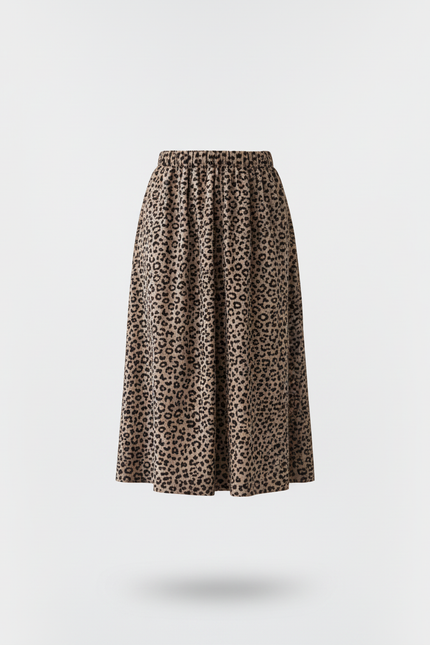 Jupe Longue Droite Léopard Chic