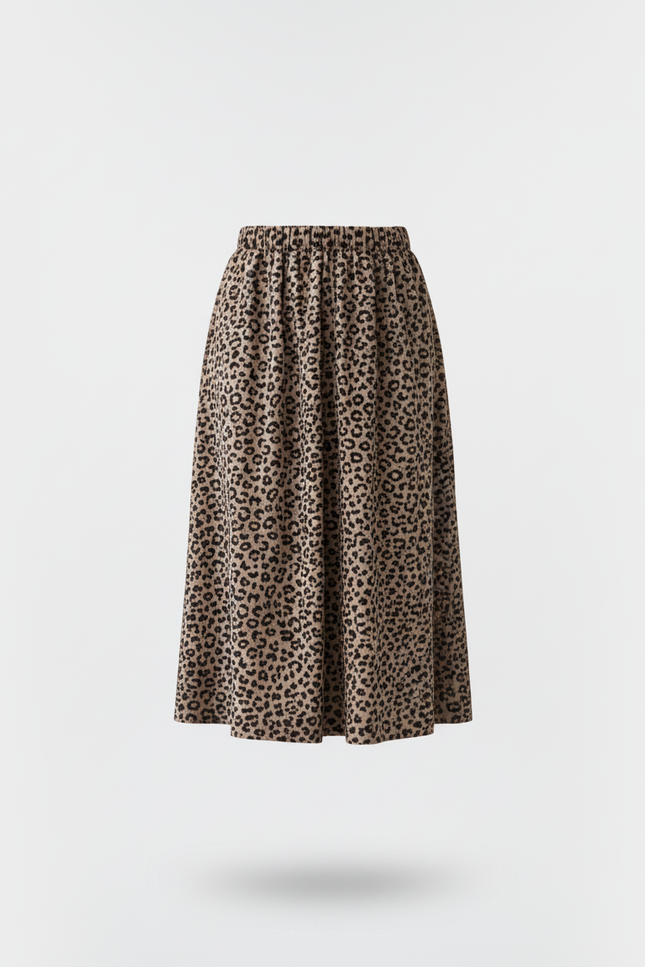 Jupe Longue Droite Léopard Chic