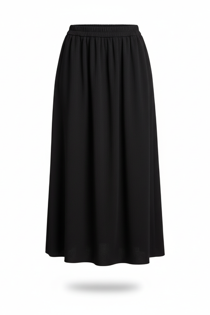 Jupe Longue Noire Évasée Chic Mode