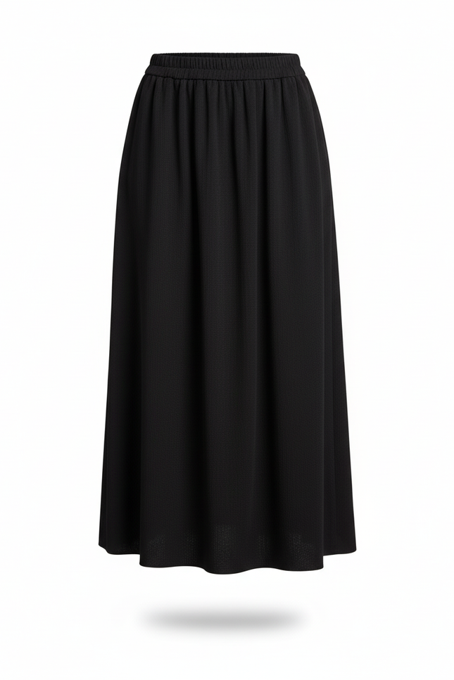 Jupe Longue Noire Évasée Chic Mode