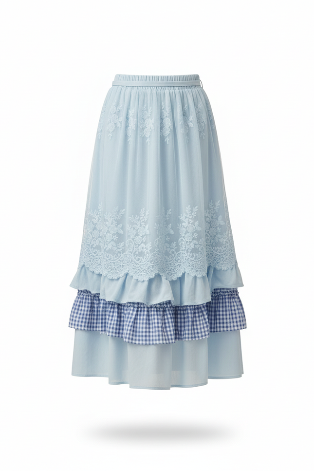 Jupe Longue Tulle Dentelle Bohème