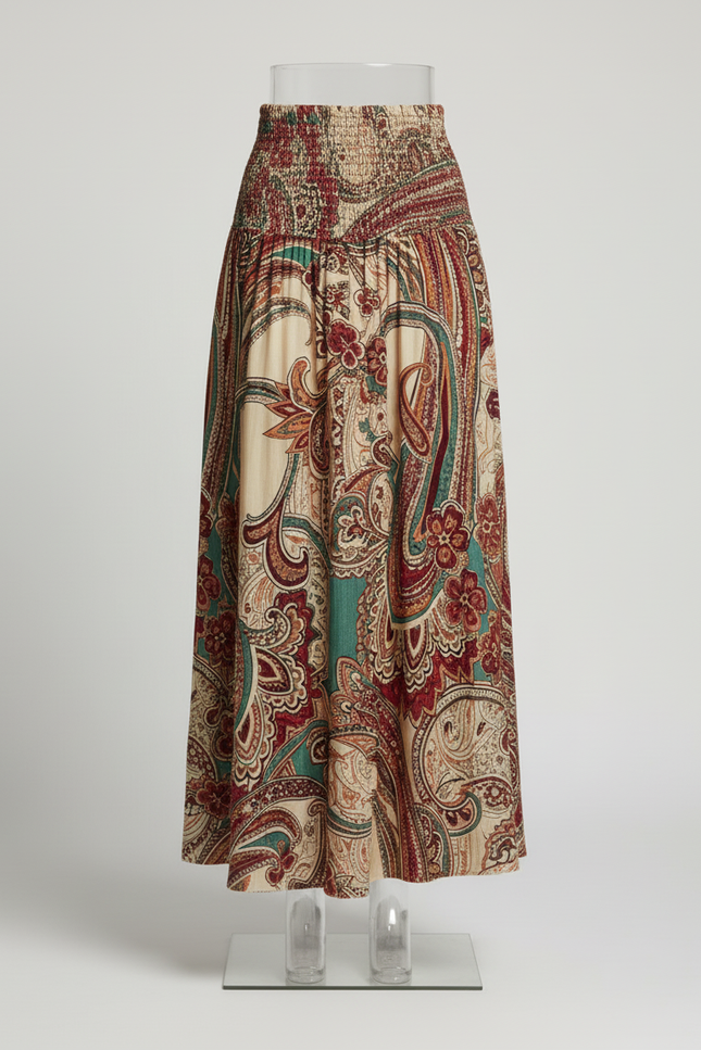 Jupe Longue Imprimé Floral Bohème Femme