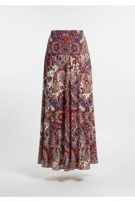 Jupe Longue Fluide Imprimée Bohème Chic