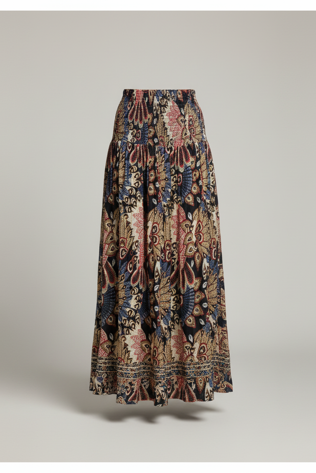 Jupe Longue Motif Bohème Fluide