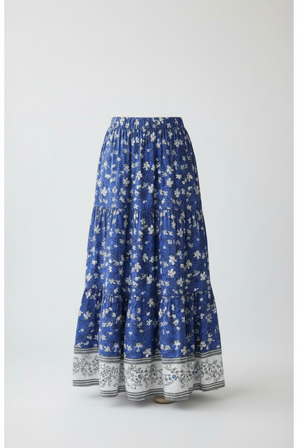 Jupe Longue Bleue Fleurie Bohème