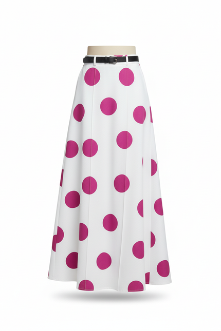 Jupe Longue À Pois Fluide Bohème