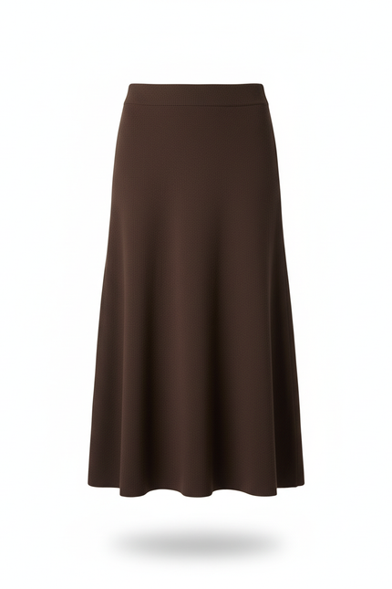 Jupe Longue A-Line Marron Élégante