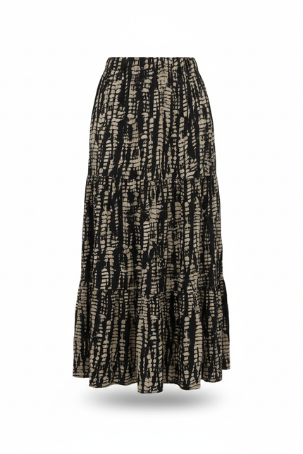 Jupe Longue Motif Abstrait Fluide Bohème