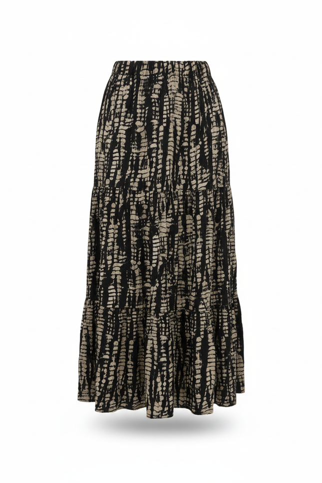 Jupe Longue Motif Abstrait Fluide Bohème