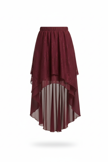 Jupe Longue Asymétrique Dentelle Fluide