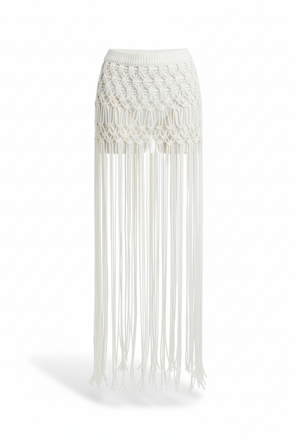 Jupe Longue Crochet Franges Bohème Mode