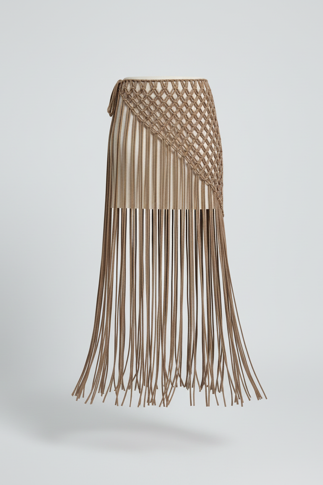 Jupe Longue Crochet À Franges Bohème