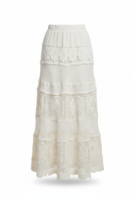 Jupe Longue Crochet Florale Bohème