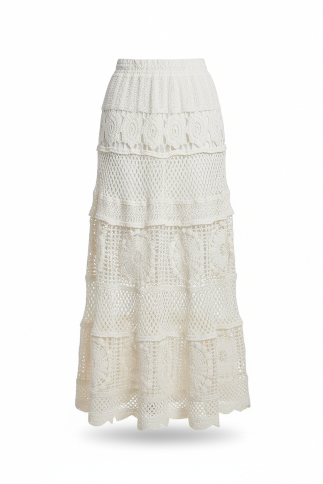 Jupe Longue Crochet Florale Bohème
