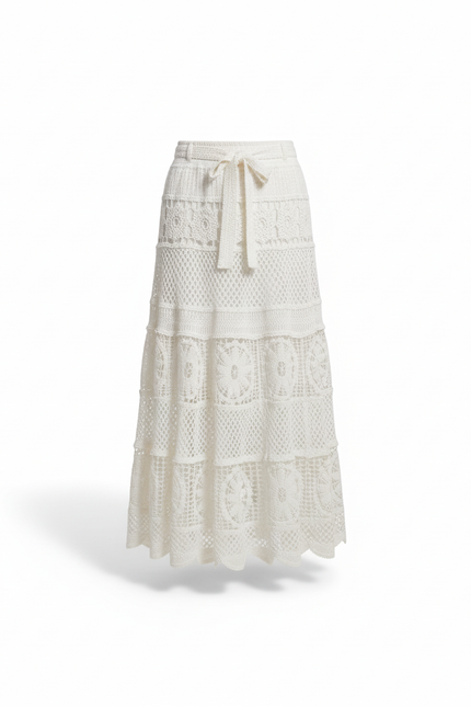 Jupe Longue Dentelle Ajourée Bohème