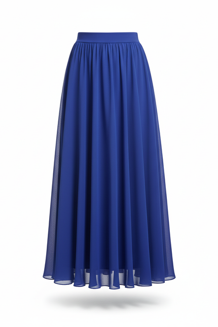 Jupe Longue Bleue Chiffon Fluide
