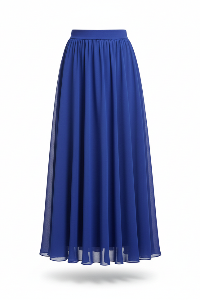 Jupe Longue Bleue Chiffon Fluide