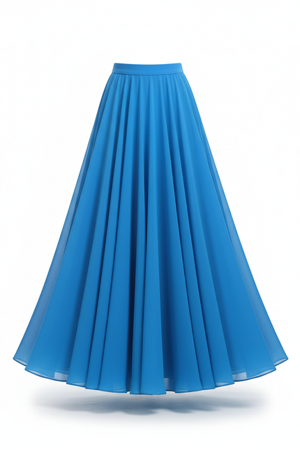 Jupe Longue Bleue Chiffon Fluide Chic