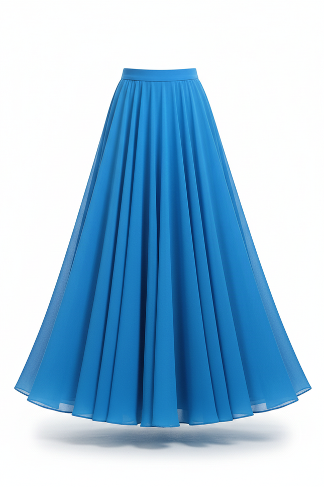 Jupe Longue Bleue Chiffon Fluide Chic