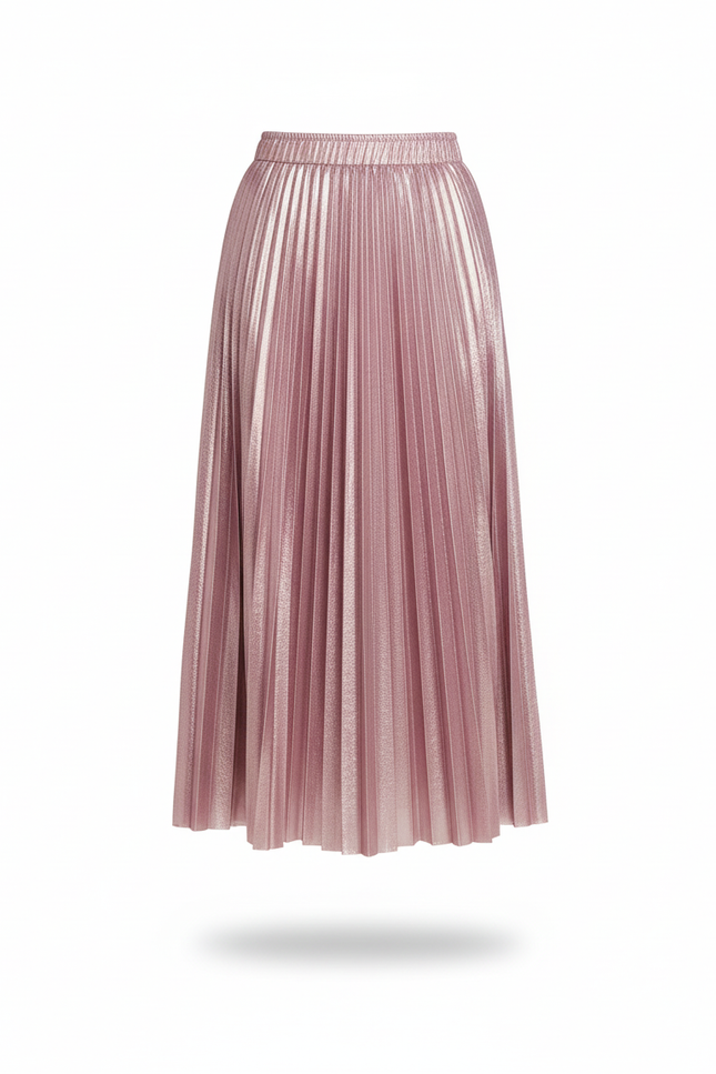 Jupe Longue Rose Métallisée Élégante