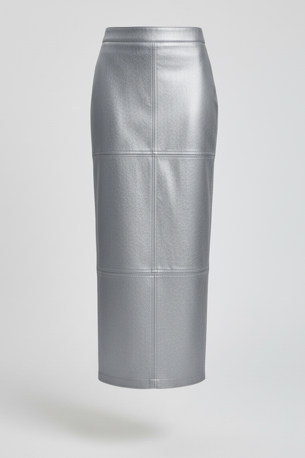 Jupe Longue Métallisée Simili Cuir Chic