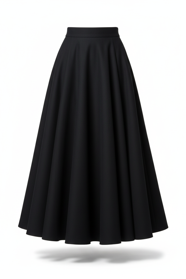 Jupe Longue Laine Noire