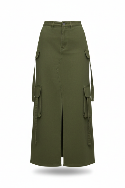 Jupe Longue Cargo Kaki