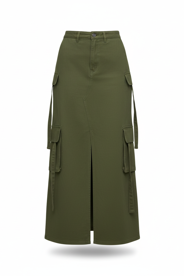 Jupe Longue Cargo Kaki