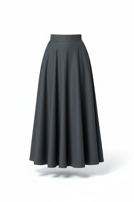 Jupe Longue Laine Grise