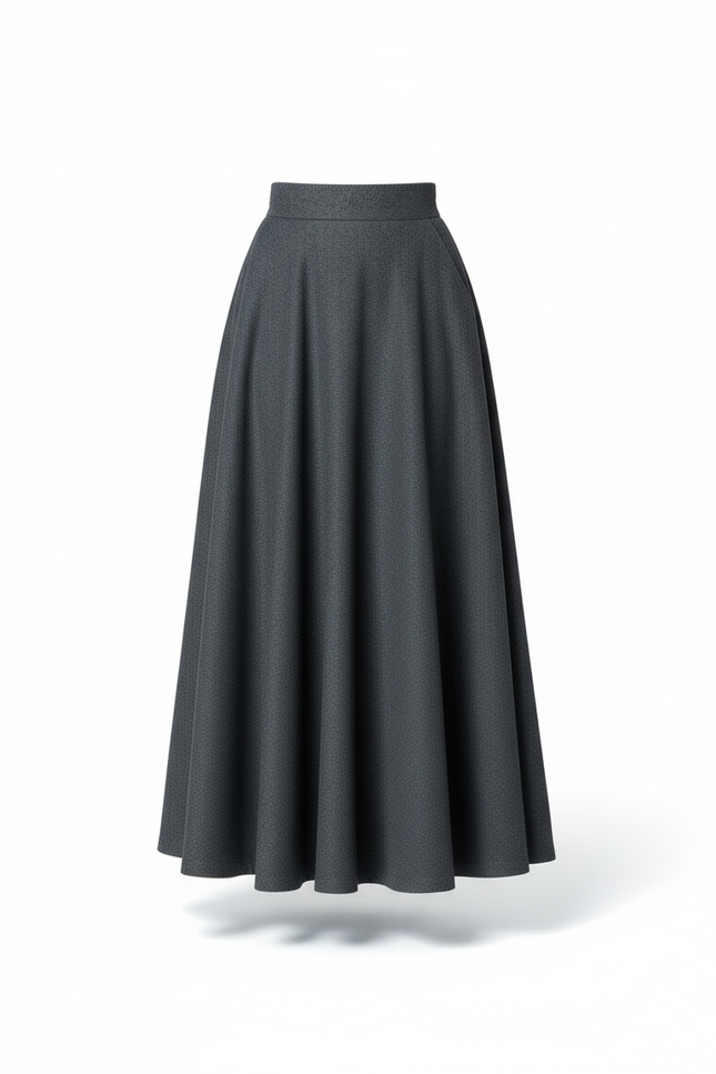 Jupe Longue Laine Grise