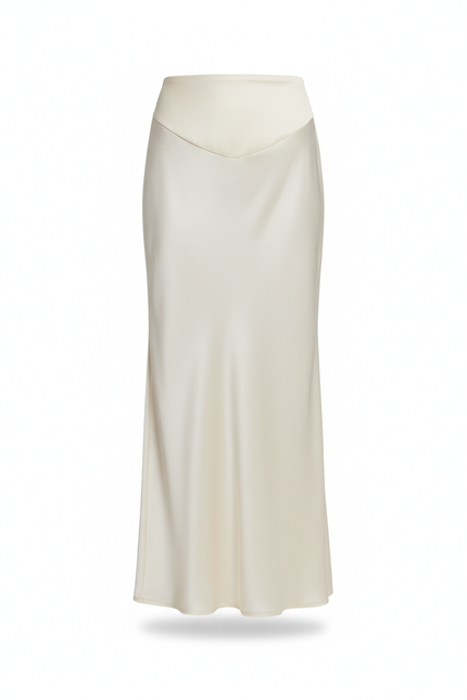 Jupe Longue Ivoire Satinée Élégante Chic