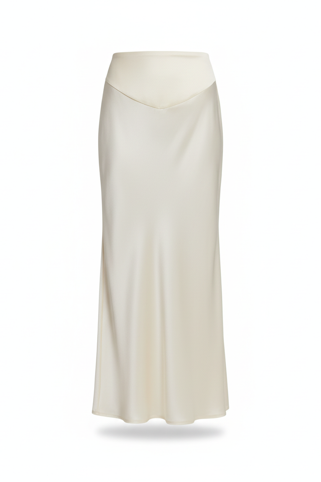 Jupe Longue Ivoire Satinée Élégante Chic