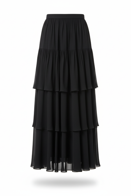 Jupe Longue Satinée Fluide Élégante Femme Tendance