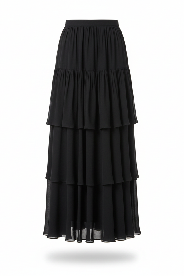 Jupe Longue Satinée Fluide Élégante Femme Tendance