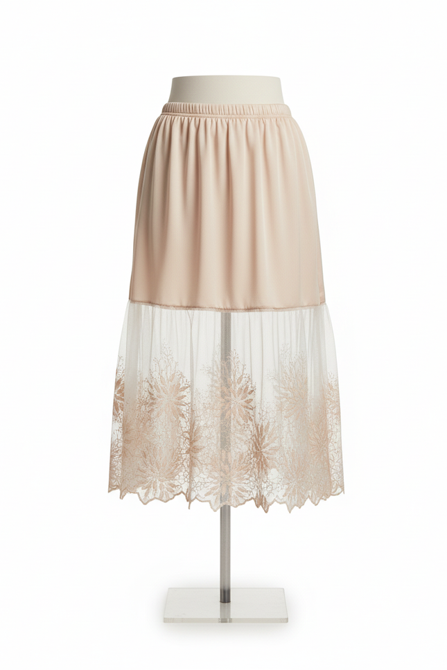 Jupe Longue Dentelle Brodée Chic