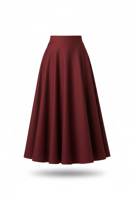 Jupe Longue Rouge Bordeaux