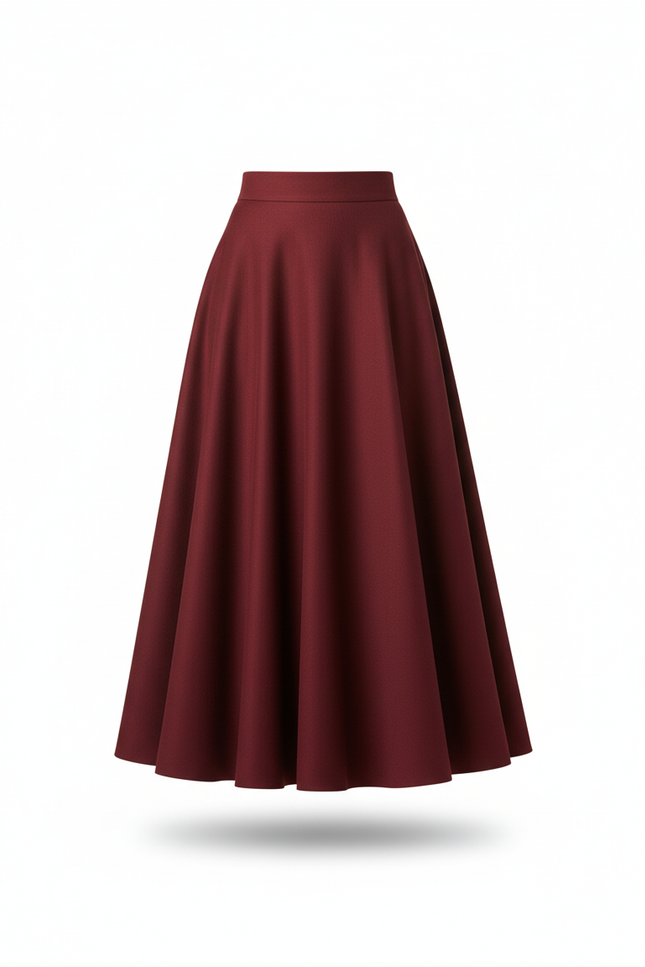 Jupe Longue Rouge Bordeaux