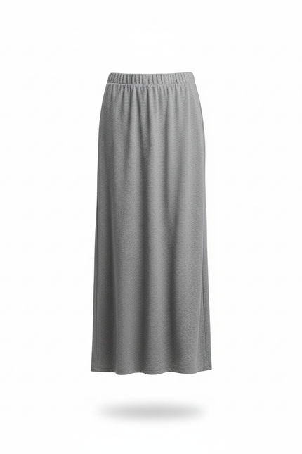 Jupe Longue Grise Fluide