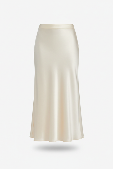 Jupe Longue Satinée Fluide Élégante Tendance