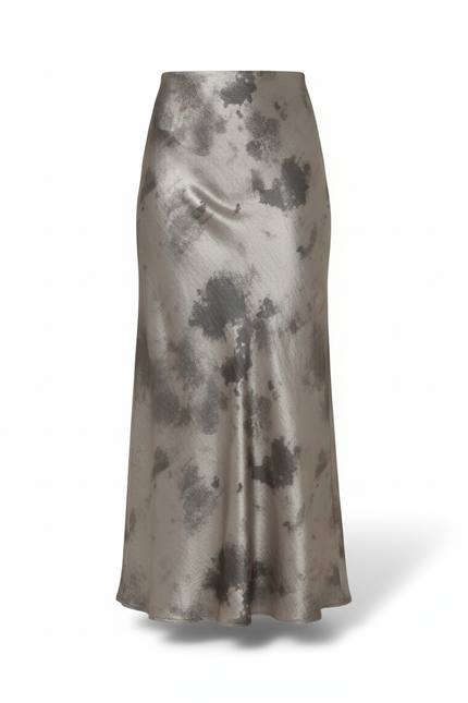 Jupe Longue Satinée Marbrée Élégante